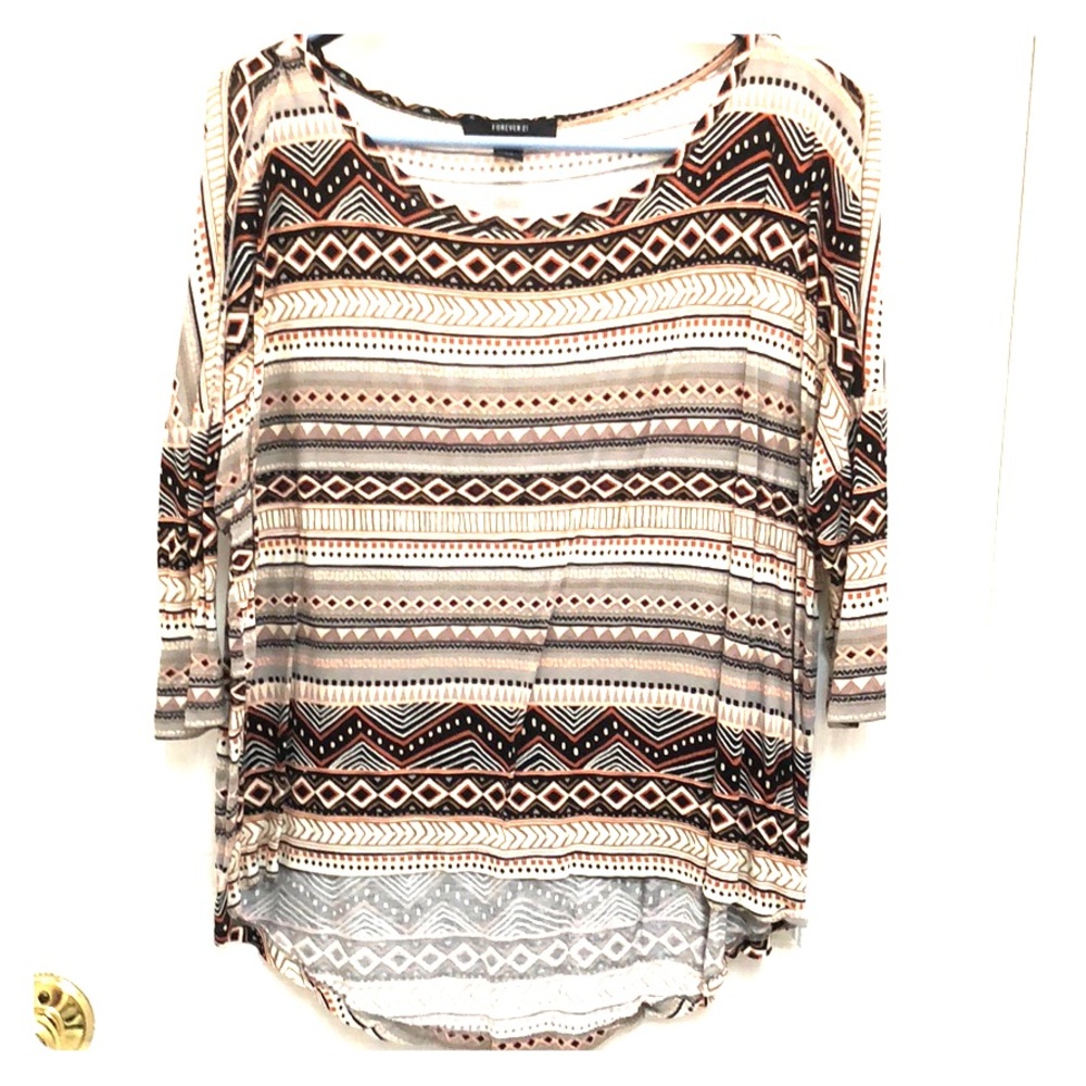 High low aztec top